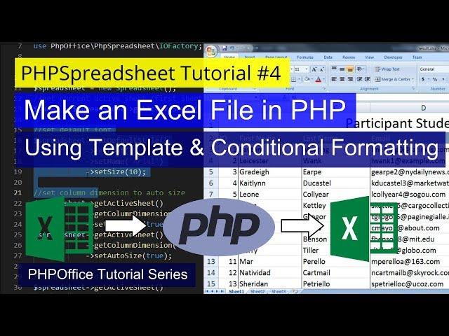 Using Template and Conditional Formatting in PHPSpreadsheet | PHPSpreadsheet Tutorial  #4