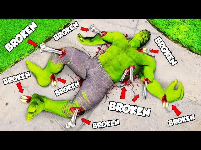 Breaking EVERY BONE As THE HULK In GTA 5!