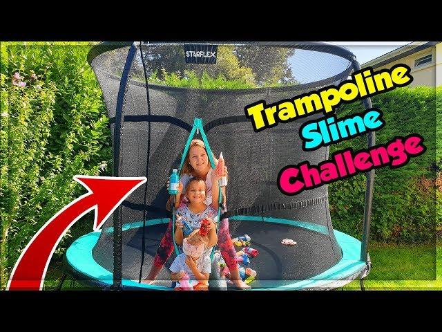 TRAMPOLINE BLINDFOLDED SLIME CHALLENGE ! Slime à l'aveugle !