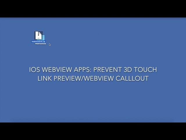 Prevent 3D Touch Link Preview/WKWebView Callout [iOS Tutorial]