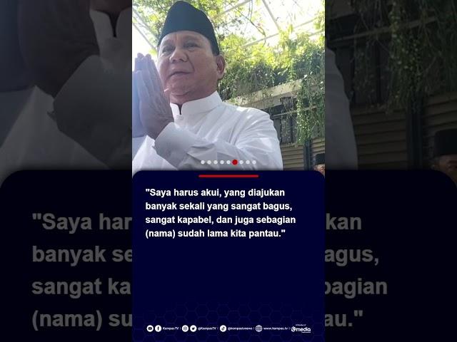 Prabowo Pastikan Para Calon Menteri Lewati Uji Kelayakan Kepatutan #prabowo #kabinetprabowogibran