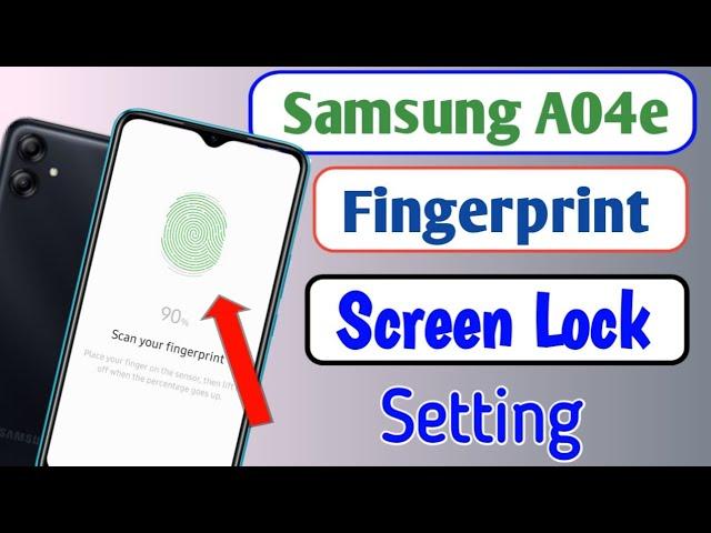 Samsung A04e me display fingerprint setting | how to set fingerprint screen lock in samsung a04e