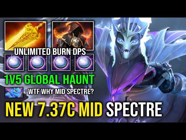 NEW 7.37C IMBA MID SPECTRE 100% Unkillable 1v5 AOE Burn Radiance + Flame Cloak Global Haunt Dota 2