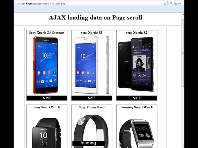 ajax loading of data on page scroll down action using jquery, php and mysql - Part (2/3)