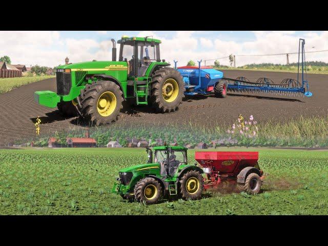 Farming Simulator 22 / Map Zielonka /#166 John Deere 8410 / 7830 / 7530, MTZ-82, Valtra T192,