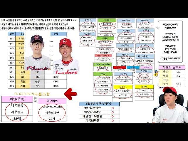 6월8일 국내야구분석 국야분석 야구분석