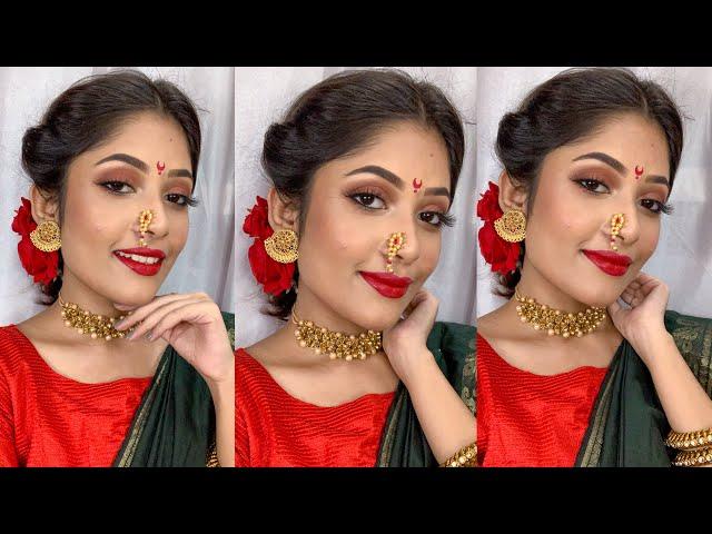 TRADITIONAL GANESH CHATURTHI LOOK 2021 | INDIAN FESTIVAL MAKEUP TUTORIAL