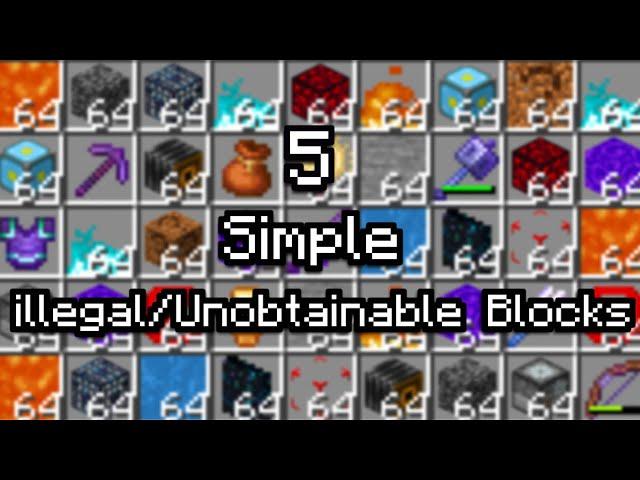 5 Simple illegal/Unobtainable Blocks 100% in Survival Minecraft! MCPE/Xbox/Windows/Switch/PS