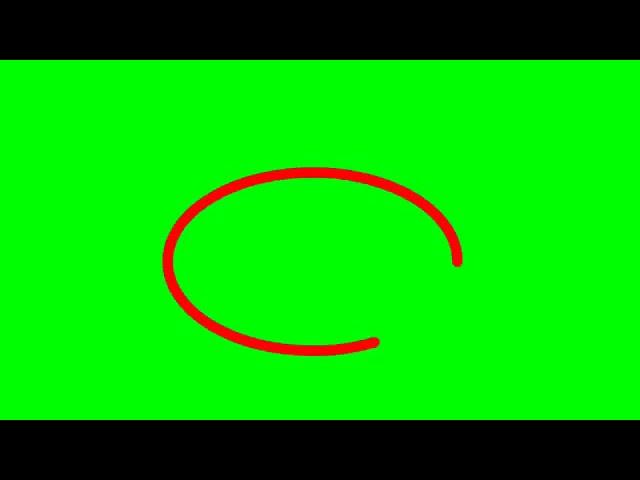 Red circle green screen