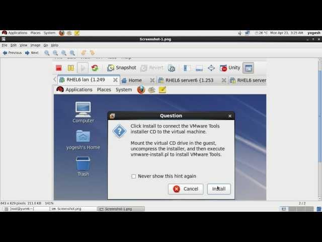 Configure VMware tools in VMware workstation 8 for CentOS & RHEL 5.x & 6.x