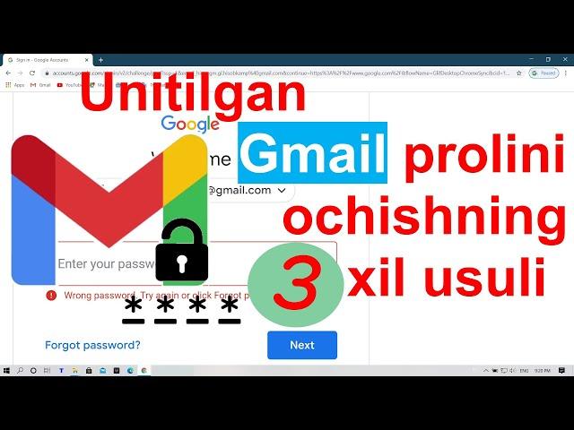 Google account unitilgan  parolini ochish ni 3 xil usuli