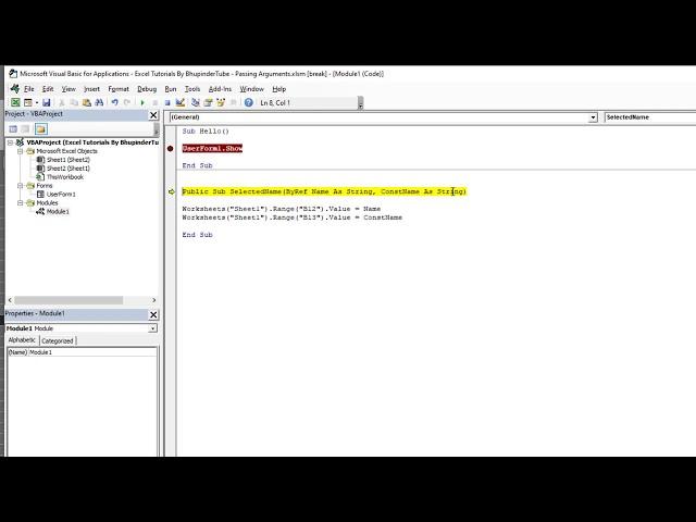 Passing Arguments by Value and by Reference in Visual Basic Excel