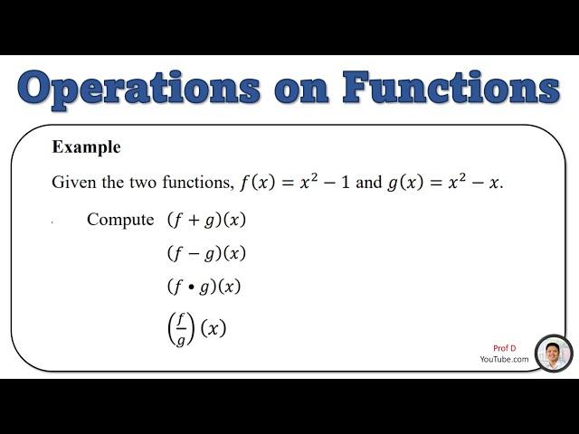 Grade 11 | Operations on Functions | General Mathematics