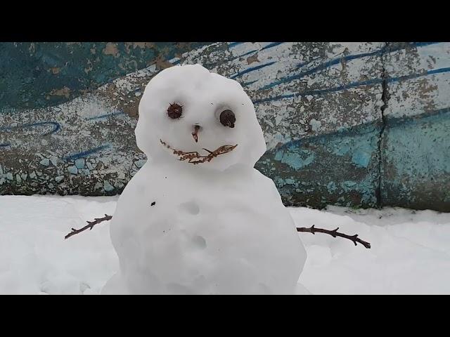 Первый снег в Сибири. ОбьГэс