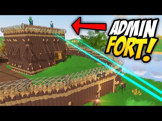 ADMIN Fort Build With HUGE Raid - Unturned Base Building (PvP)