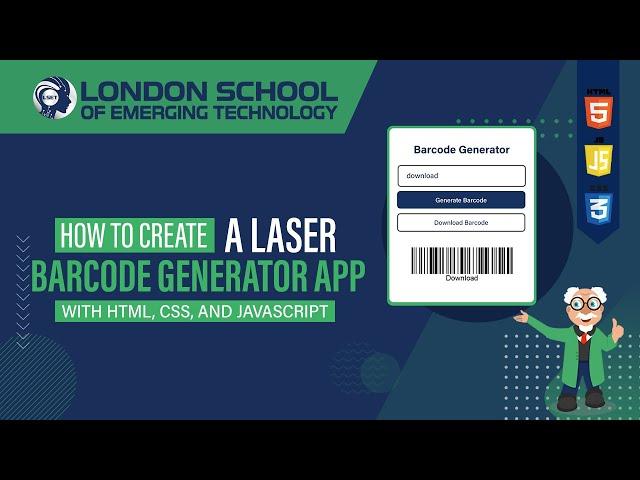 How to Create a Laser Barcode Generator App with HTML, CSS, and JavaScript | #barcode #basicproject