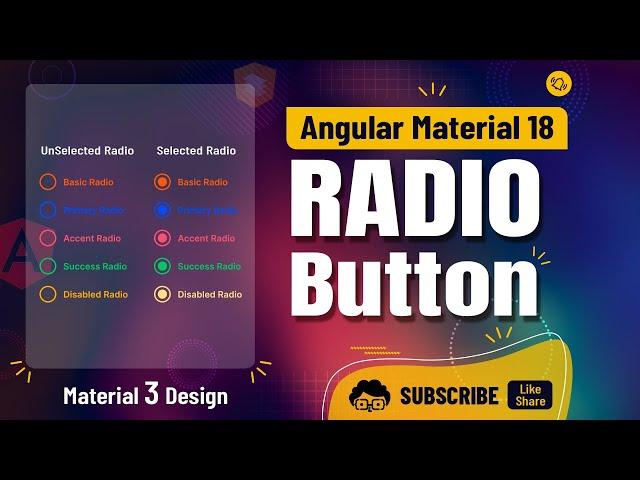 Angular 18 Stylish Radio Button in Angular Material tutorial | Material 3 Design