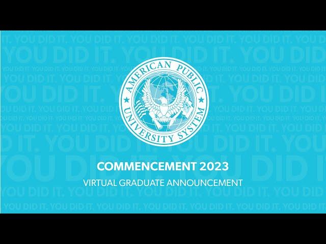 Commencement 2023 Virtual Graduate Announcement