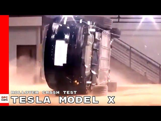 Tesla Model X Rollover Crash Test On Sand