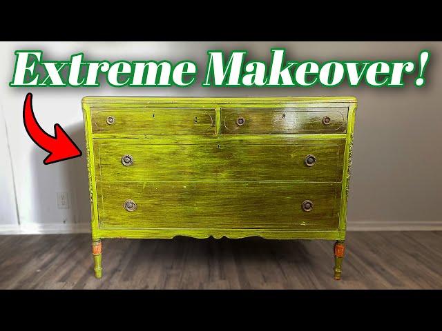 Extreme Furniture Makeover: Ugly Dresser Transformed into a Beautiful Dresser