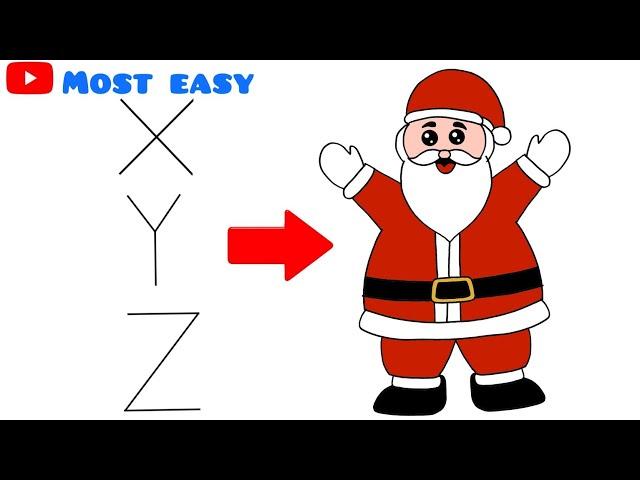 Santa Claus Easy Drawing | Christmas Drawing | How To Draw Santa Claus Very Easy For Beginners