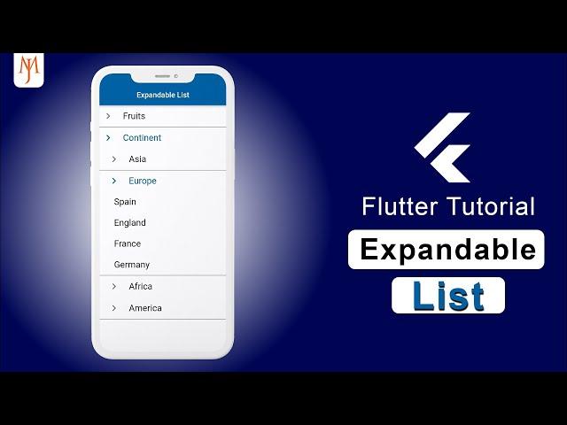 Flutter Expandable List (ExpansionTile, ListTile)