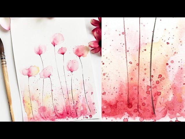 Easiest & Quickest Loose Watercolour Florals For Beginners! | Tutorial Step by Step