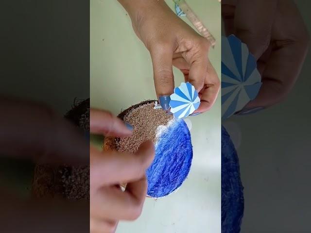 Super Mini Beach | coconut shell craft | Best out of waste 28-10-22 #shorts #youtubeshorts