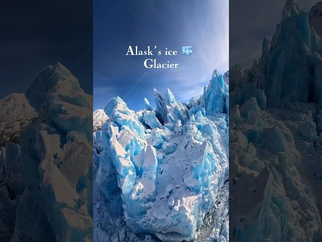 Beautiful Alaska ice Glacier|Black Sand Beach| #shorts #alaska #glacier #beach #explore