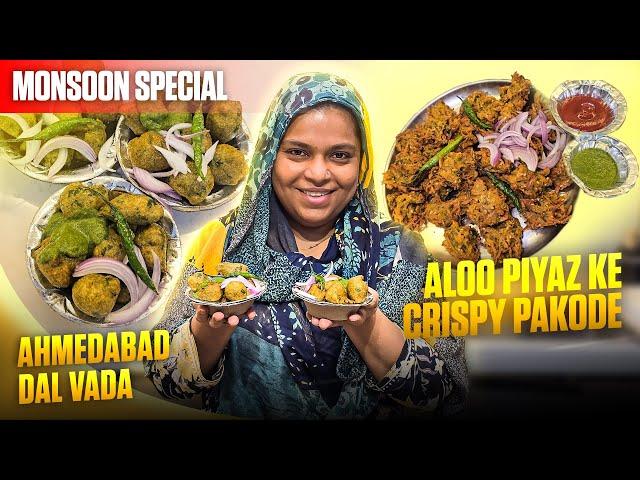Barish Mai Banao Ahmedabad Ke Dal Vada Bhajiya | Aloo Piyaz Ke Crispy Pakode | Monsoon Special