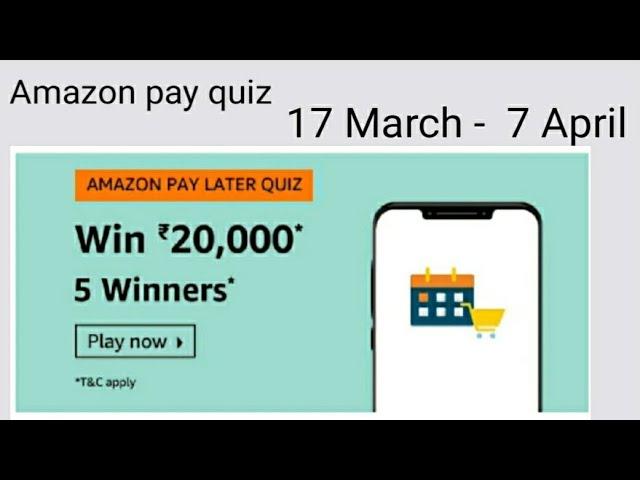 Amazon pay later quiz !! Amazon daily quiz ,, Amazon Quiz ,,