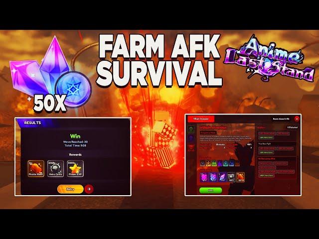 MELHOR FARM AFK NOVO SURVIVAL GAMEMODE NO ANIME LAST STAND!!! (ROBLOX)