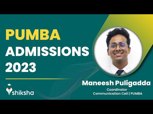 Pumba (DMS) Admissions 2023 | MBA from PUMBA