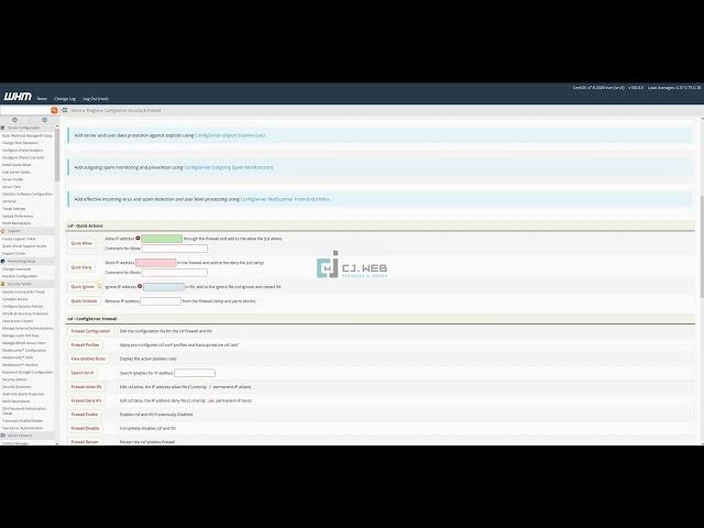 Whitelist IP from WHM cPanel