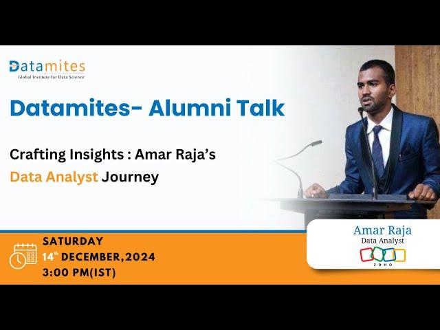 Datamites Alumni Talk :Crafting Insights : Amar Raja’s Data Analyst Journey