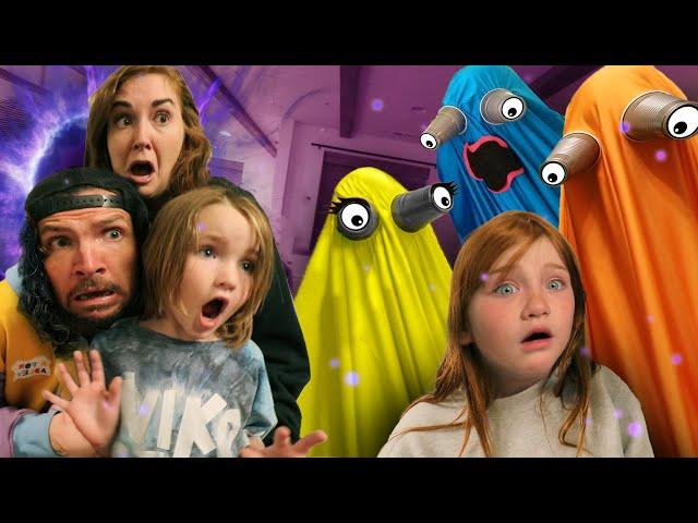 RAiNBOW GHOSTS 3 - new BABY ORANGE ghost!! Adley & Dad Save Mom then Escape the Purple Portal House