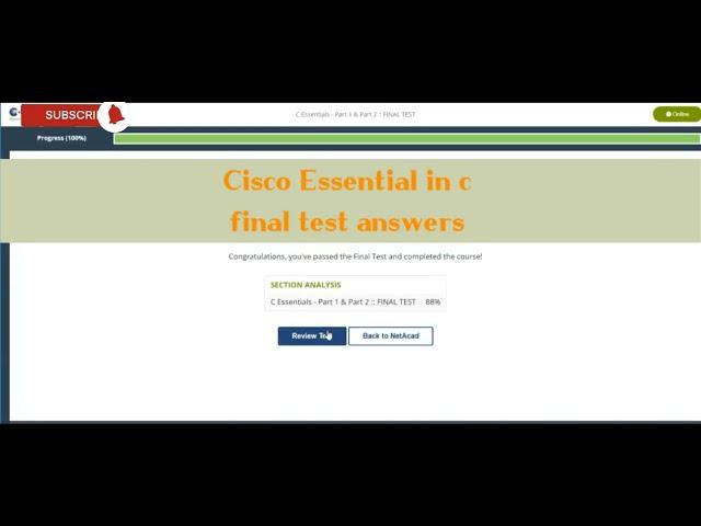 Cisco Essential in c final test answers