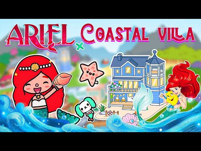 Aesthetic Coastal Villa Beach House‍️🫧Decorate Cute Apartment For Ariel  Toca Boca House Ideas