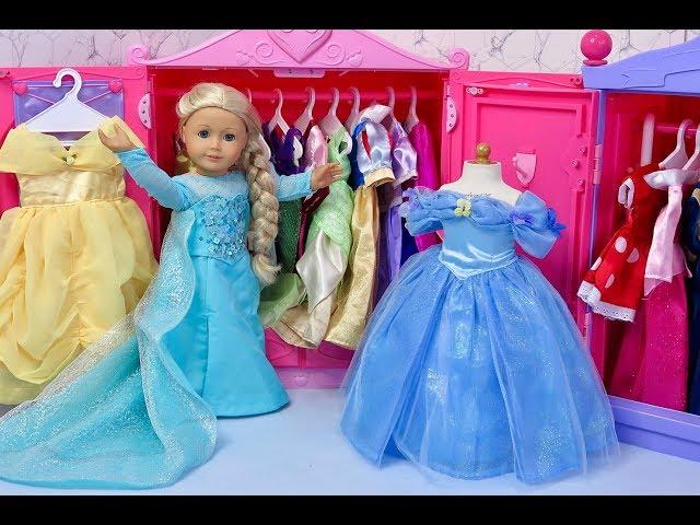 American Girl Doll Disney Princess Closet Tour!