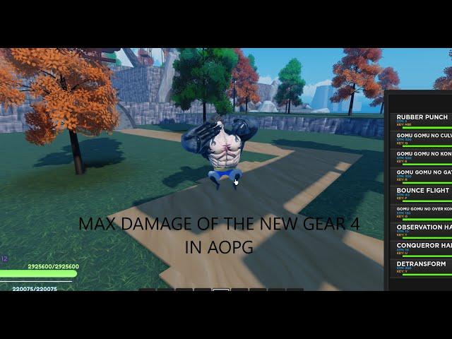 [AOPG] SHOWCASE THE MAX DAMAGE OF THE NEW GEAR 4 IN a one piece game (AOPG) Roblox Game