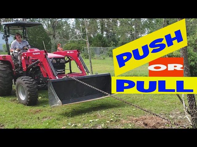 Puling TREES with a Tractor~Mahindra 4540 can handle it!