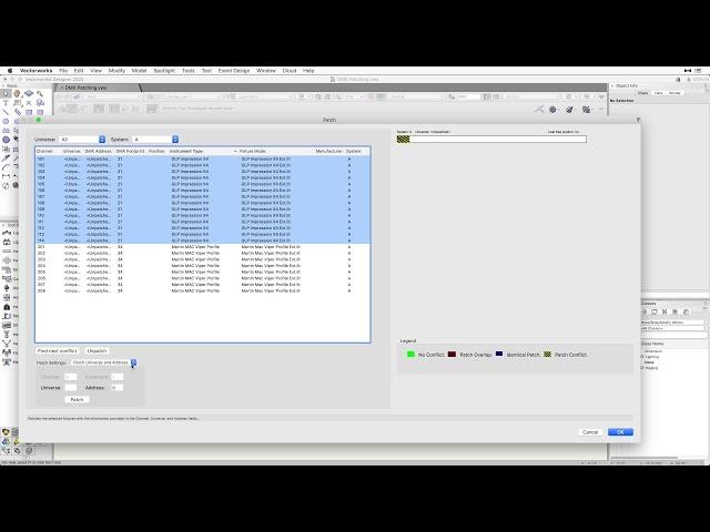 Vectorworks 2020 - Dmx Patching