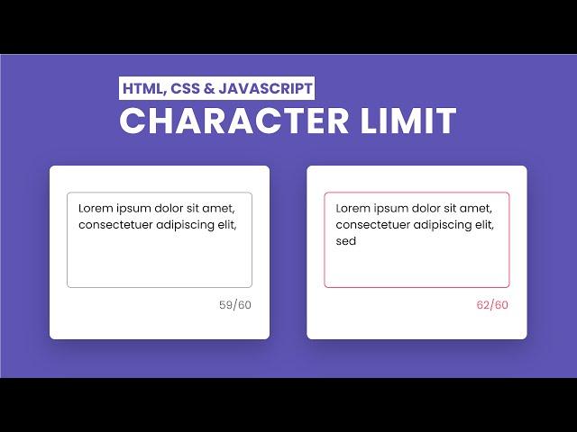 Limit Character In Input Field | HTML, CSS And Javascript