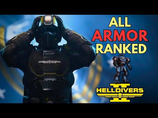 EVERY ARMOR RANKED FOR BOTS | HELLDIVERS 2 | 400 HOURS + EXPERIENCE