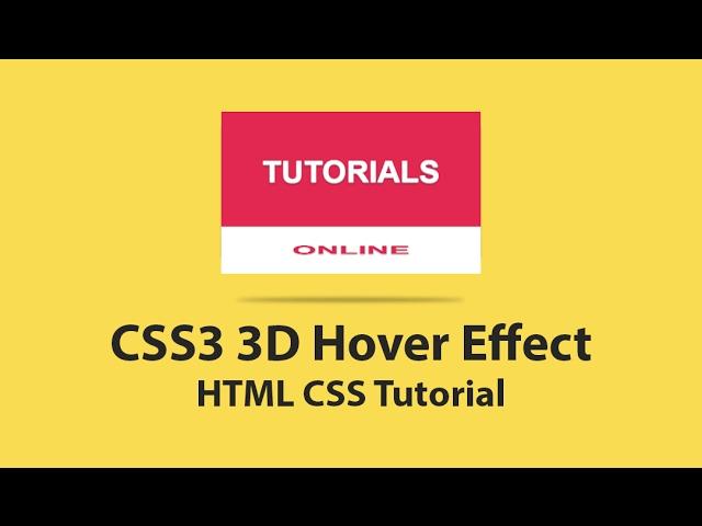 3D Hover Effect - Html5 Css3 Tutorial - Pure Css3 Hover Effects - Plz SUBSCRIBE Us For Daily Videos