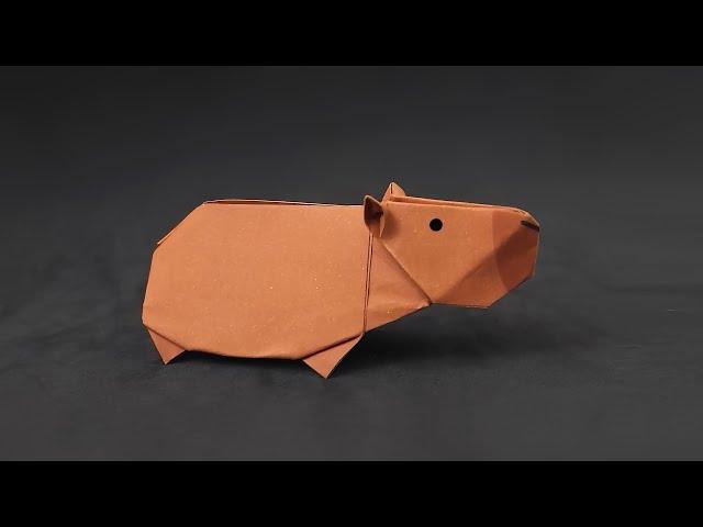 Easy Origami Capybara - How to Fold - English Voice Instructions