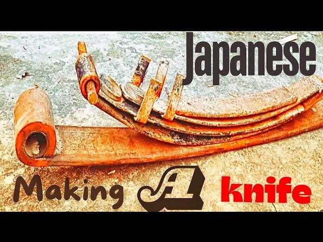 Forging a Japanese Knife from Truck Leaf Springs | DIY Blacksmithing Project