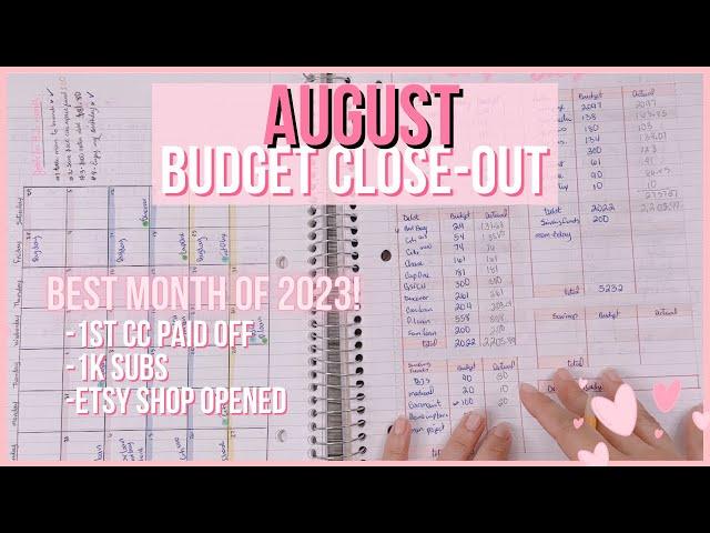 August Budget Closeout | BEST MONTH OF 2023! | Single Mom Income | Debt Free Journey