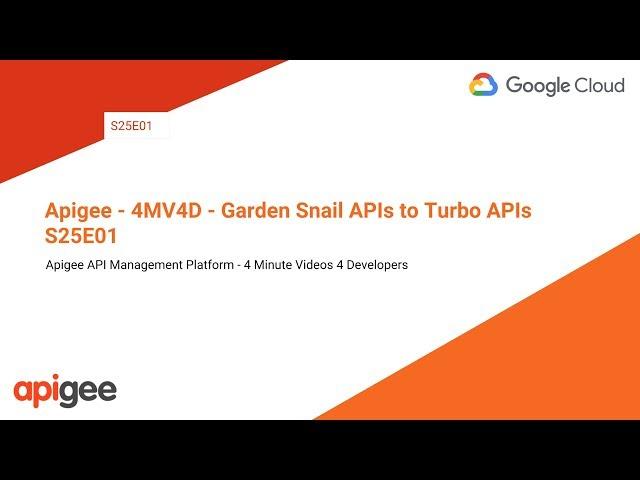 Apigee - 4MV4D - Garden Snail APIs to Turbo APIs - S25E01