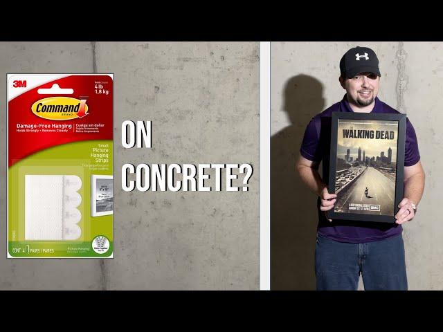 Hanging a Picture Without Hooks, Holes or Nails - Using 3M Command Strips on Concrete